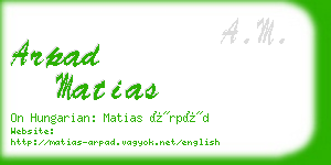 arpad matias business card